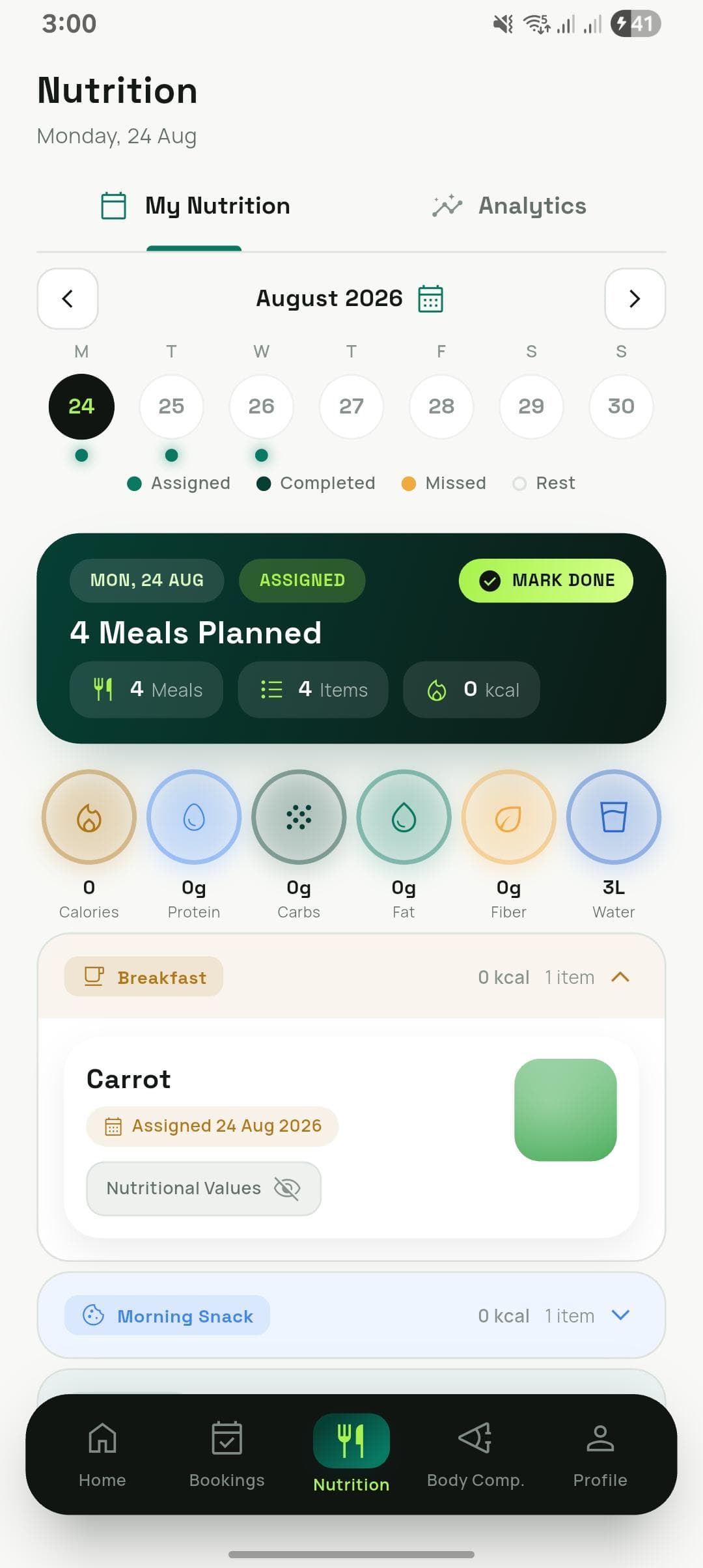 FITVOX offline trainee app โ daily meal plans and macros