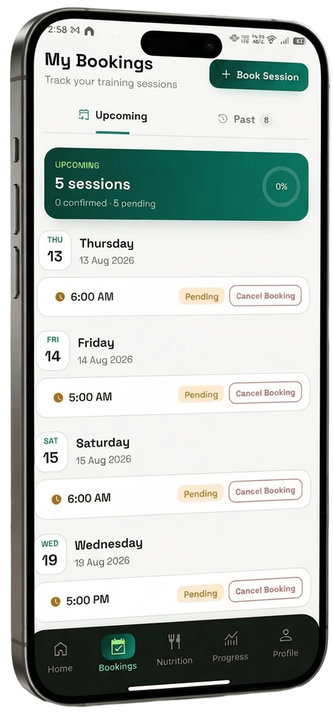 FITVOX app โ my bookings